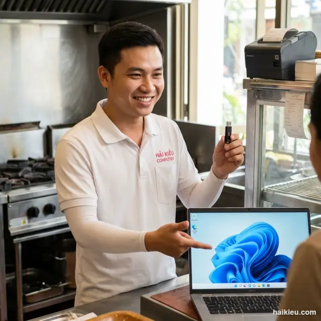 Cài Win xong bàn giao khách — Hải Kiều tại Hải Châu