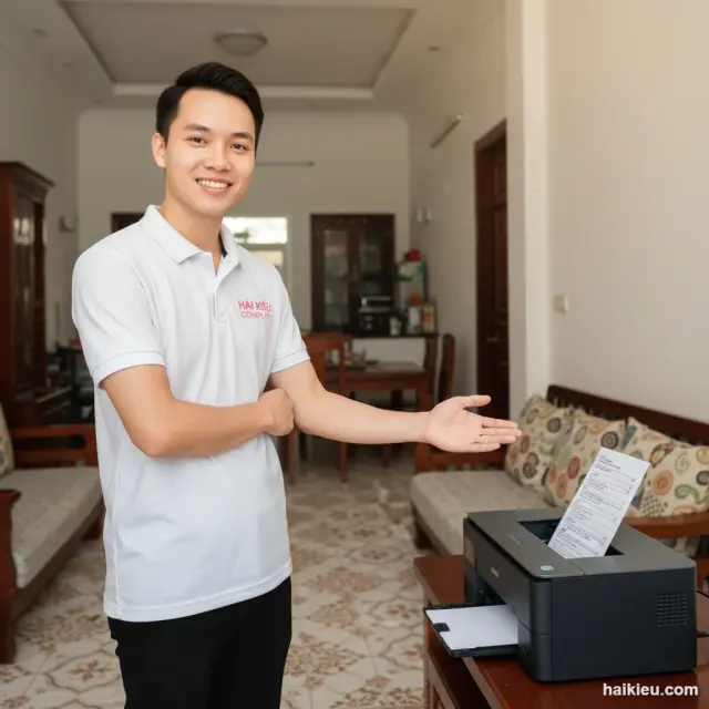 Hải Kiều test bản in trước khi bàn giao cho khách hàng