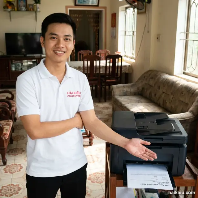 Bàn giao kết nối máy in mới cho khách