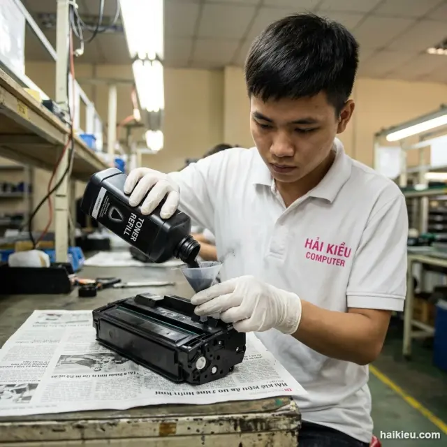 Ảnh thực tế kỹ thuật viên HẢI KIỀU COMPUTER kiểm tra lỗi: Cách phòng tránh và xử lý an toàn khi nghi ngờ lừa đảo hỗ trợ kỹ thuật từ xa