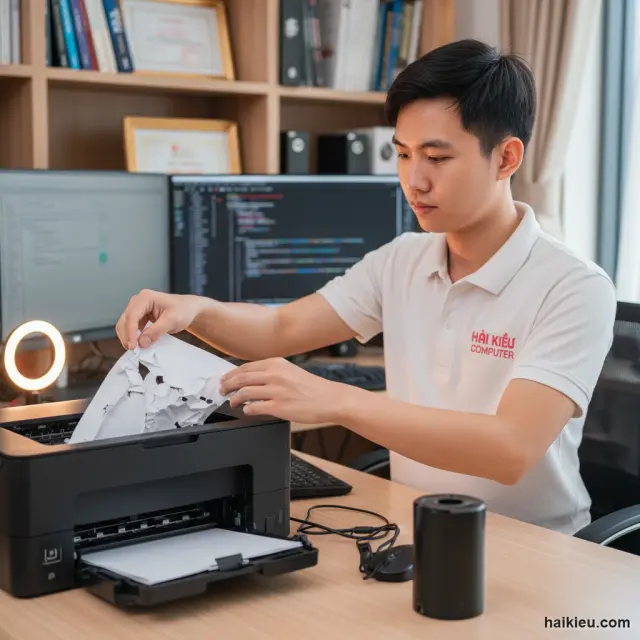 Ảnh thực tế kỹ thuật viên HẢI KIỀU COMPUTER xác minh kết quả xử lý: Hướng dẫn khắc phục lỗi mất kết nối Wi-Fi sau cập nhật Windows 11